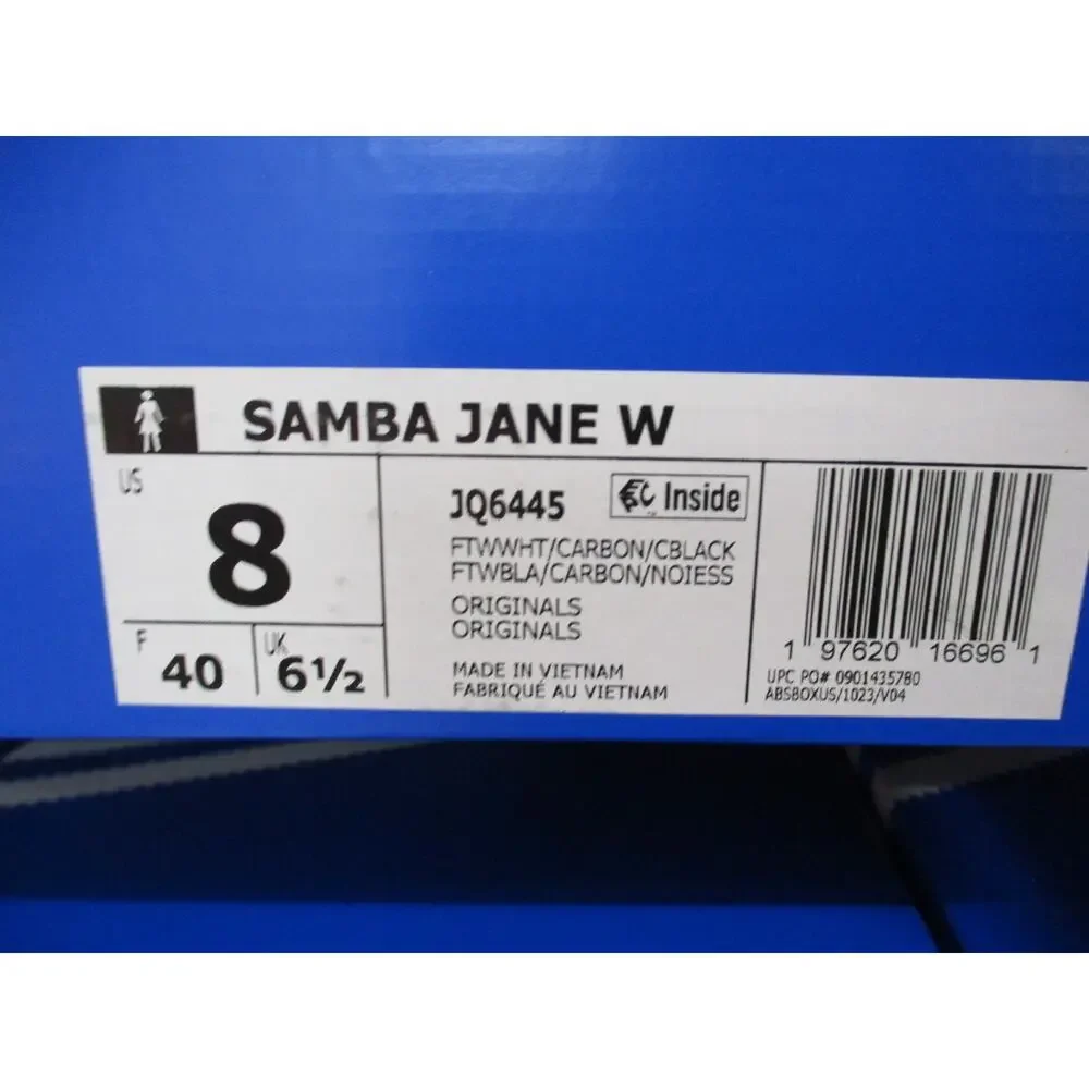 Adidas Samba Jane Shoes Black White Gum JQ6445 Womens Sz 8